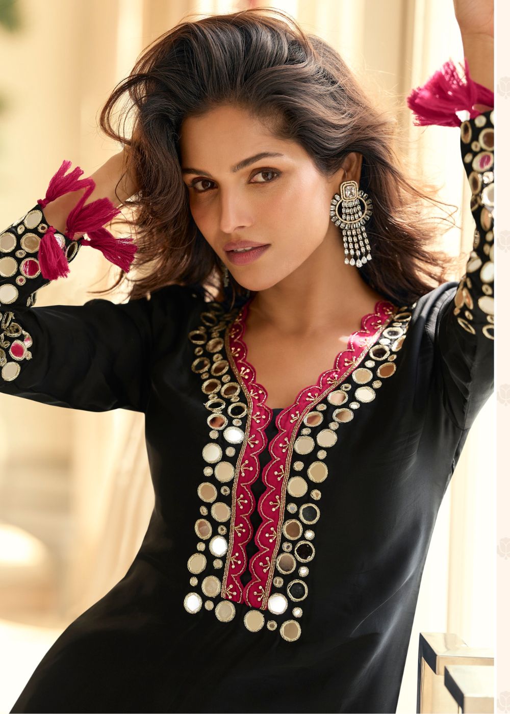 black long sleeve wedding suit