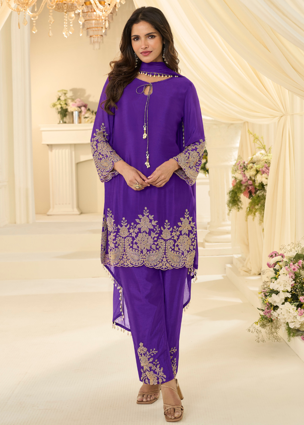 royal purple pakistani suit