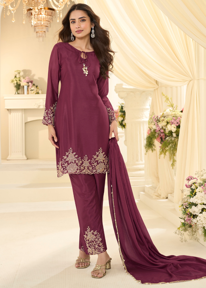 burgundy wine pakistani suit