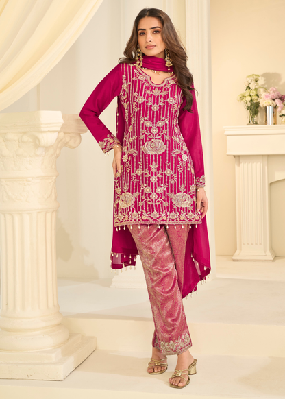 designer rani pink festive salwar suit with dupatta free shipping usa uk and canada