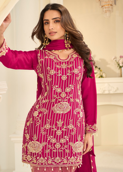 readymade pink wedding reception haldi salwar suit online shopping