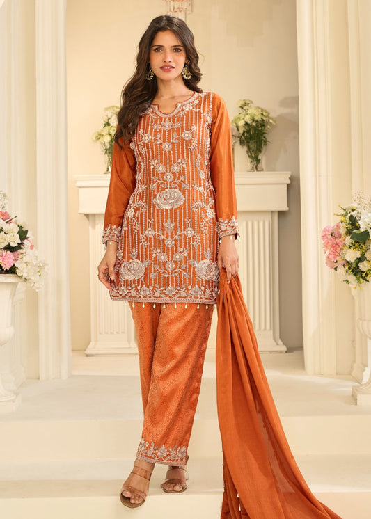 rust orange salwar suit