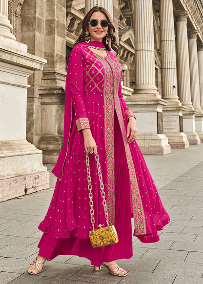 georgette silk slit palazzo