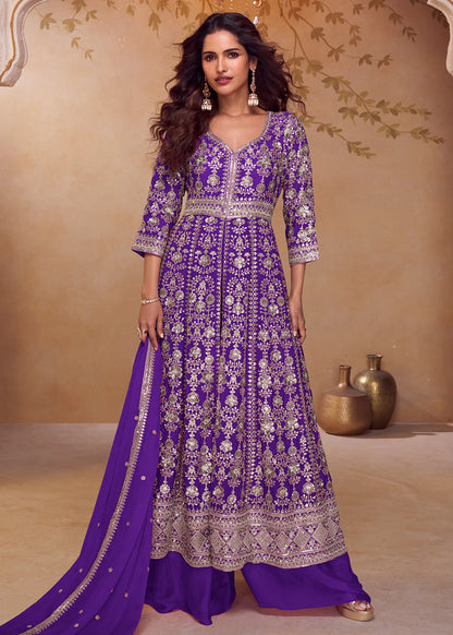 royal purple chinnon suit