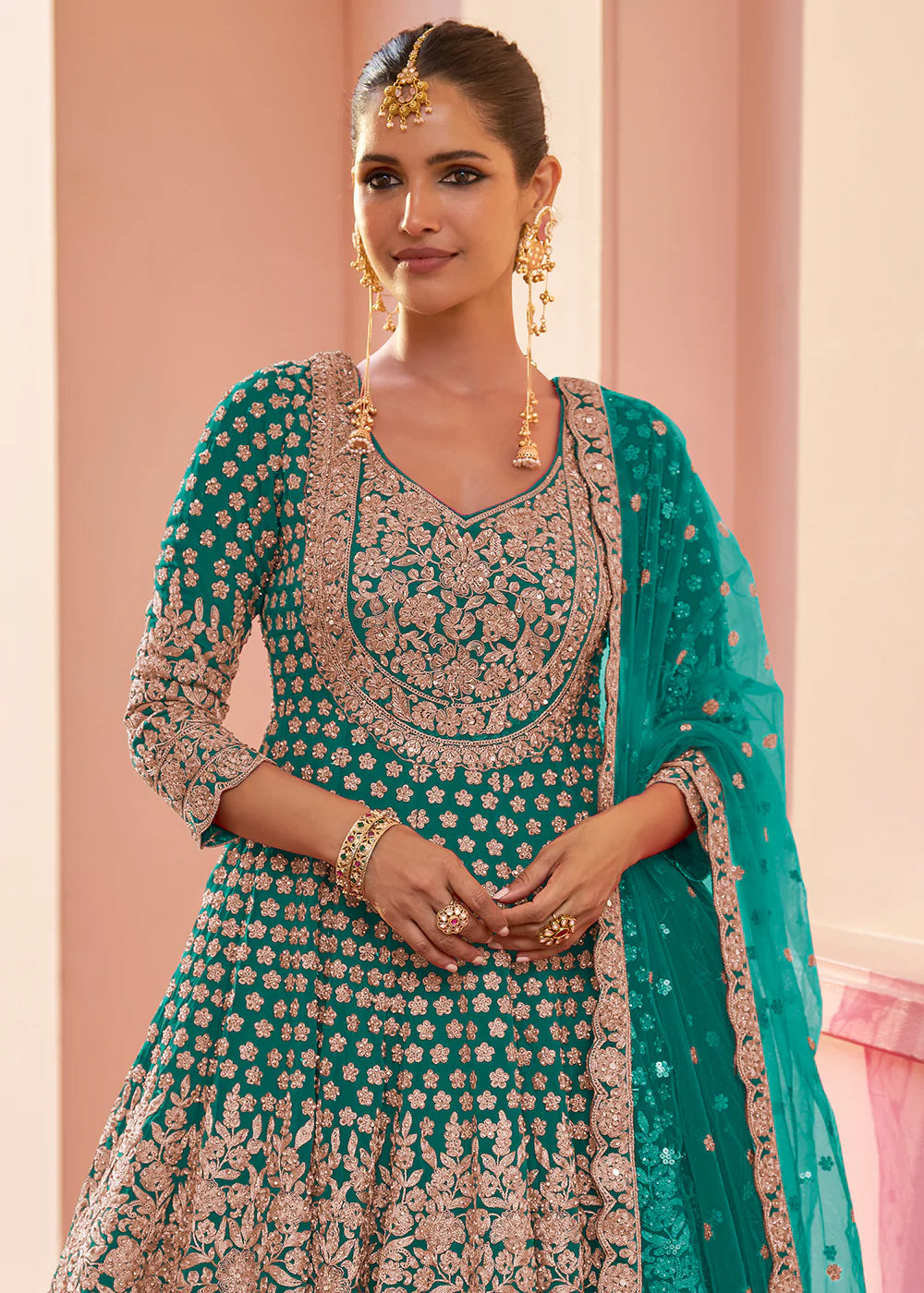 Shop Indian Wedding Teal Outfit