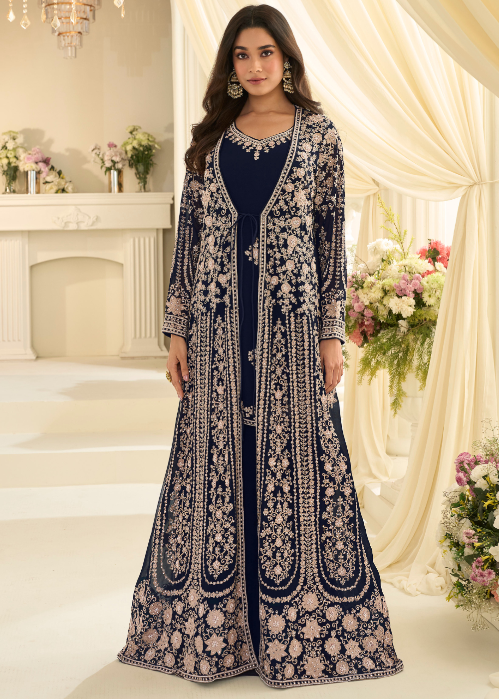 navy blue anarkali gown