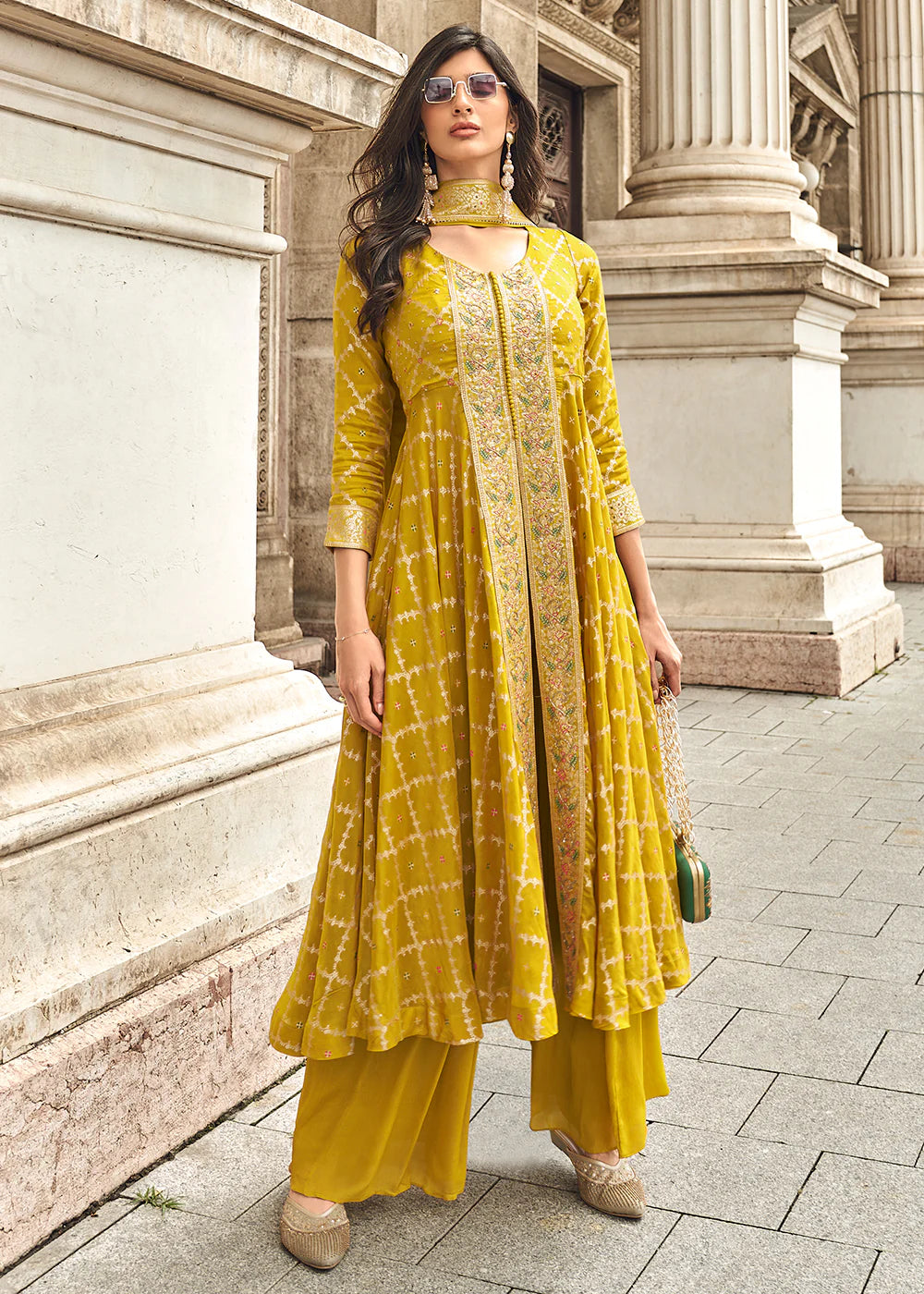 buy yellow palazzo suit
