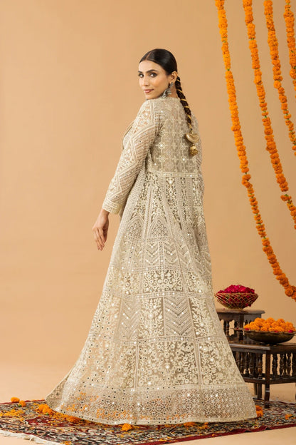 shop beige gold saree pakistani style online uk