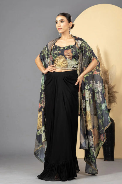 buy indo western drape skirt set online usa