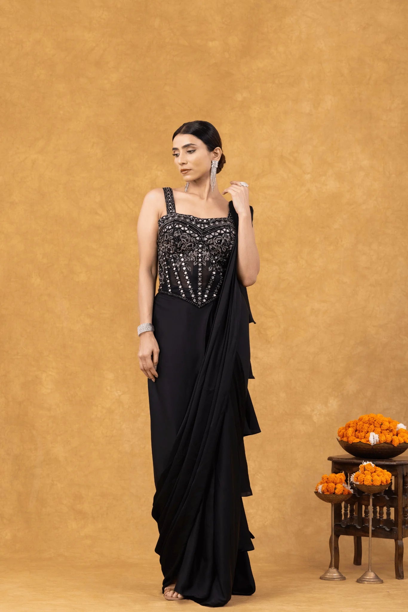 indian cocktail saree for women