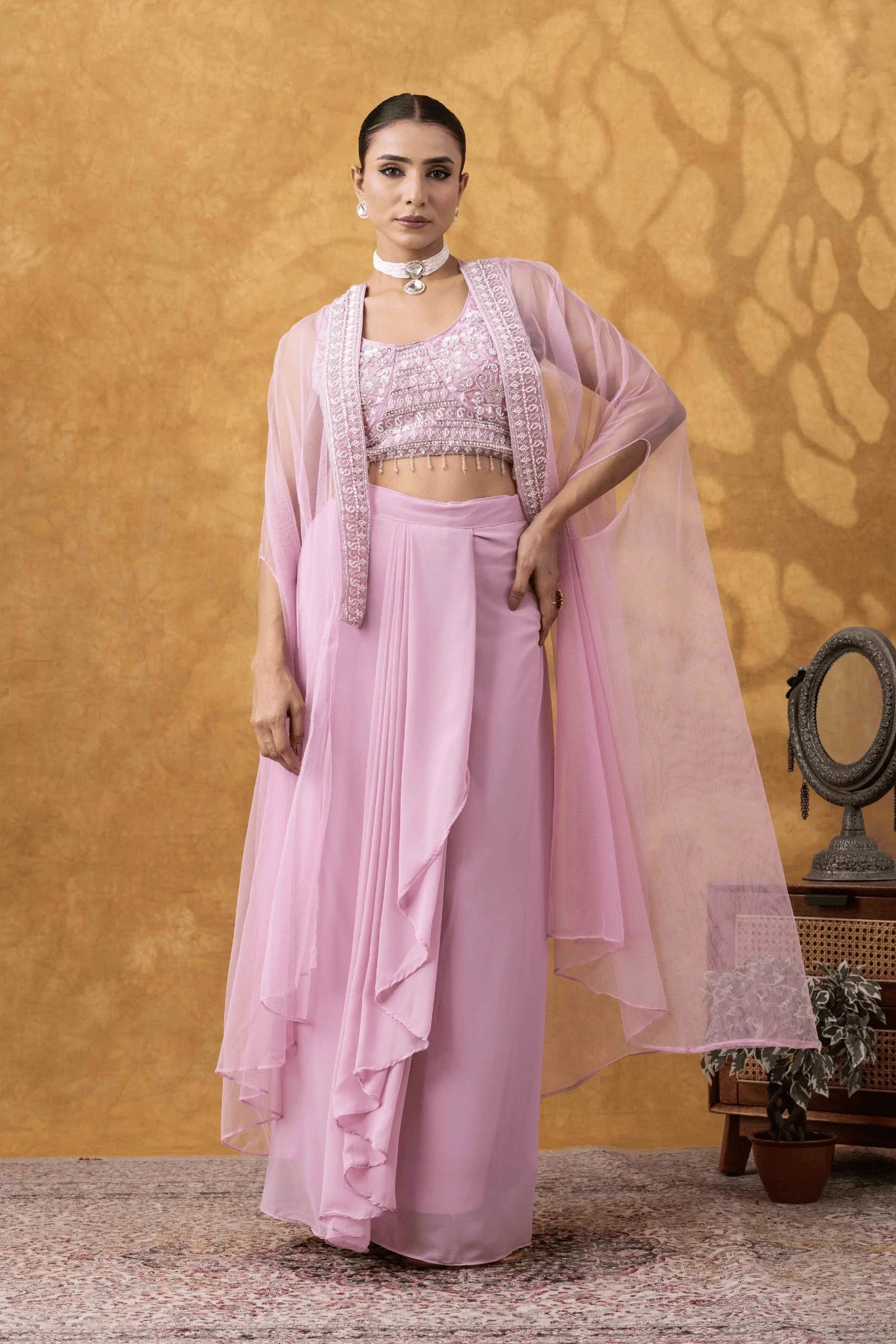 buy indian cowl skirt set online pakistani festival outfit