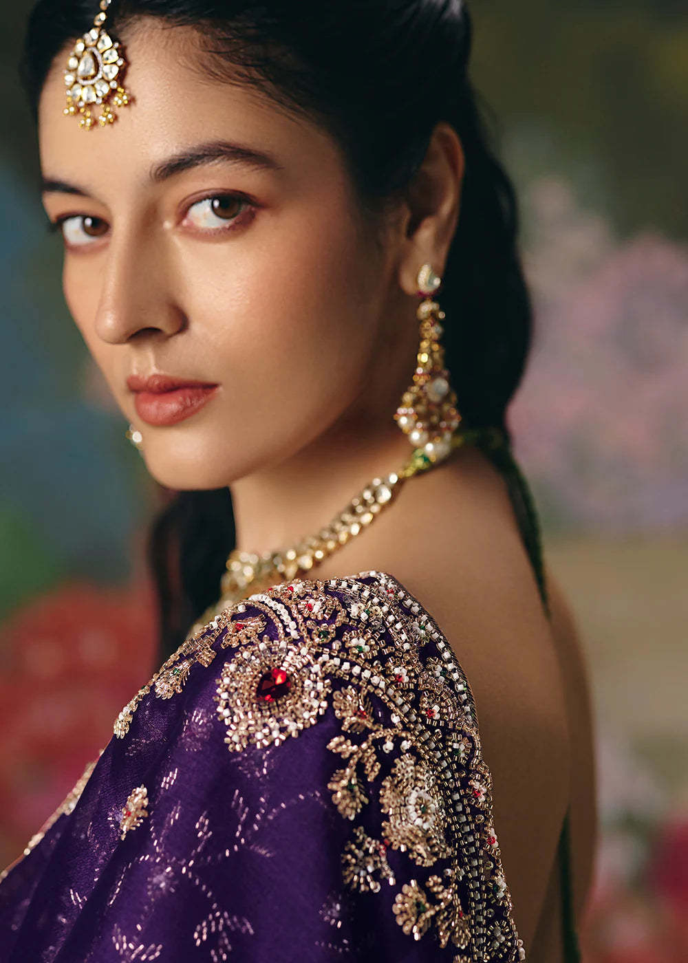 indian pakistani saree online shopping purple