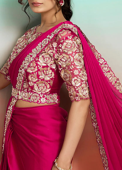 wedding guest indian saree pink canada