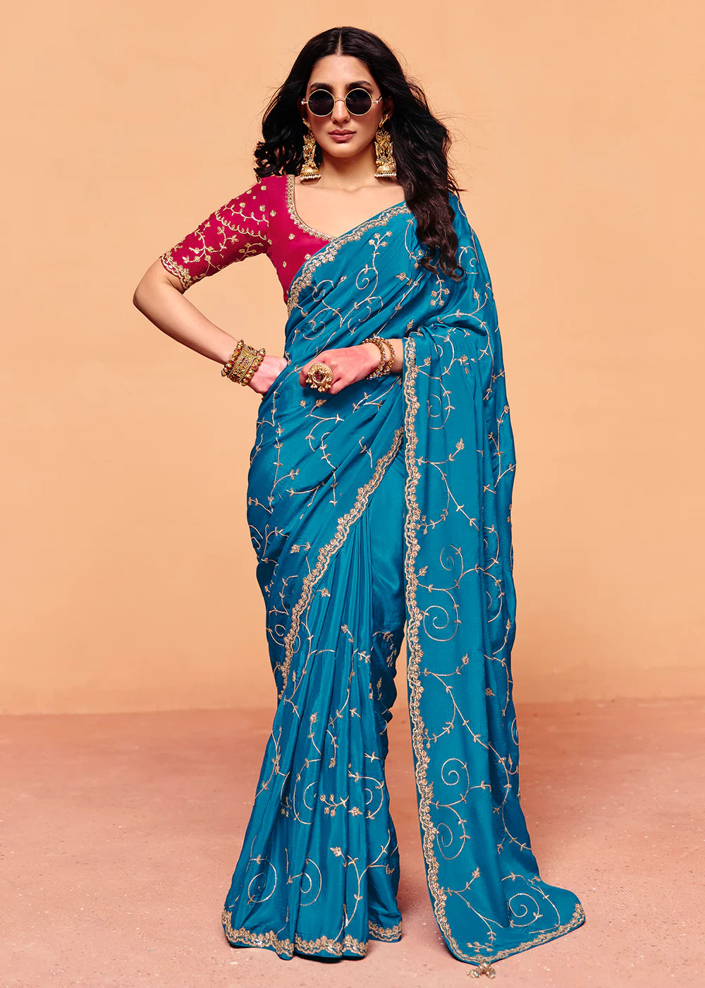 shop embroidered saree wedding uk