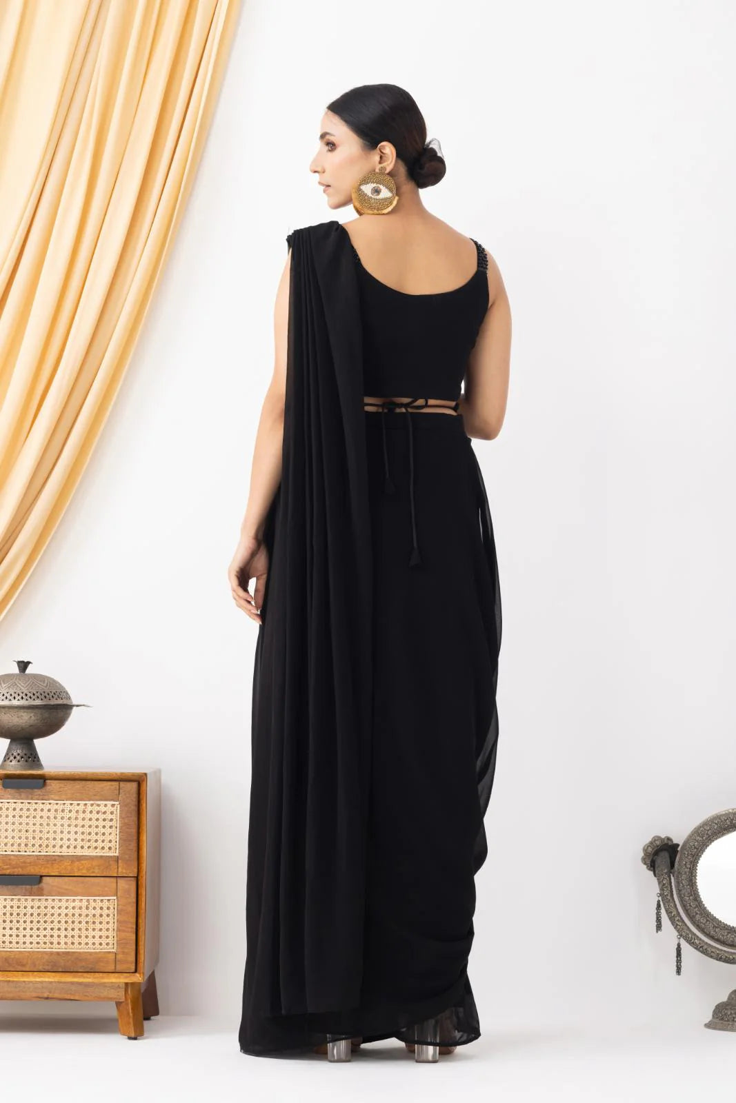 black saree for reception party wear usa