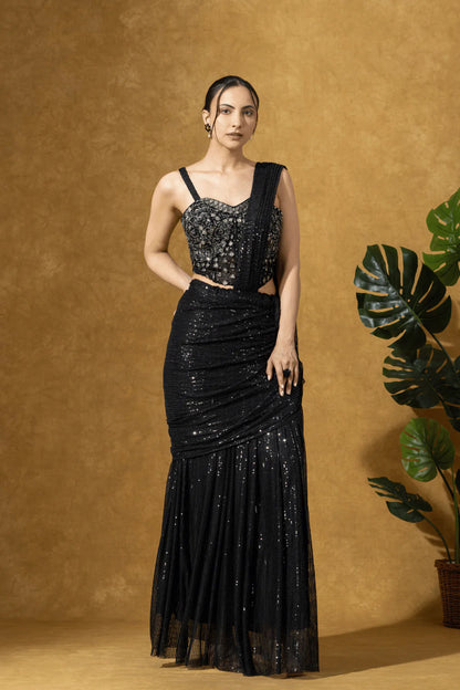 shop black designer saree for wedding
