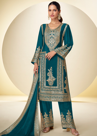 embroidered blue suit usa
