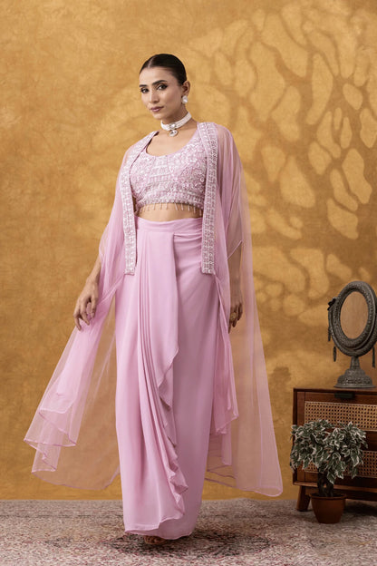 shop designer ethnic wear uk blush pink indo western set