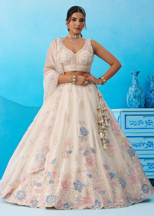 buy cream lehenga online