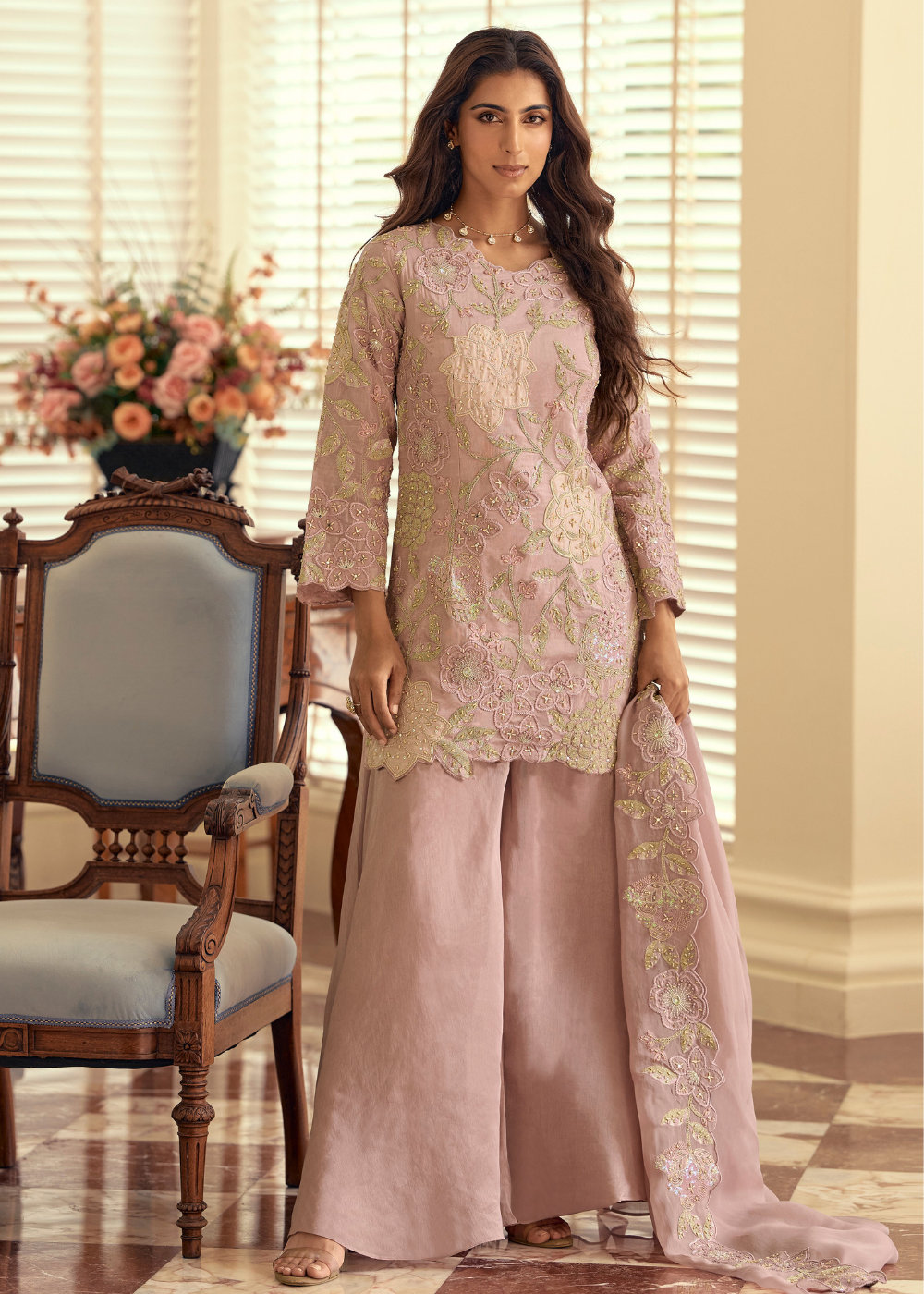 shop embroidered silk suit