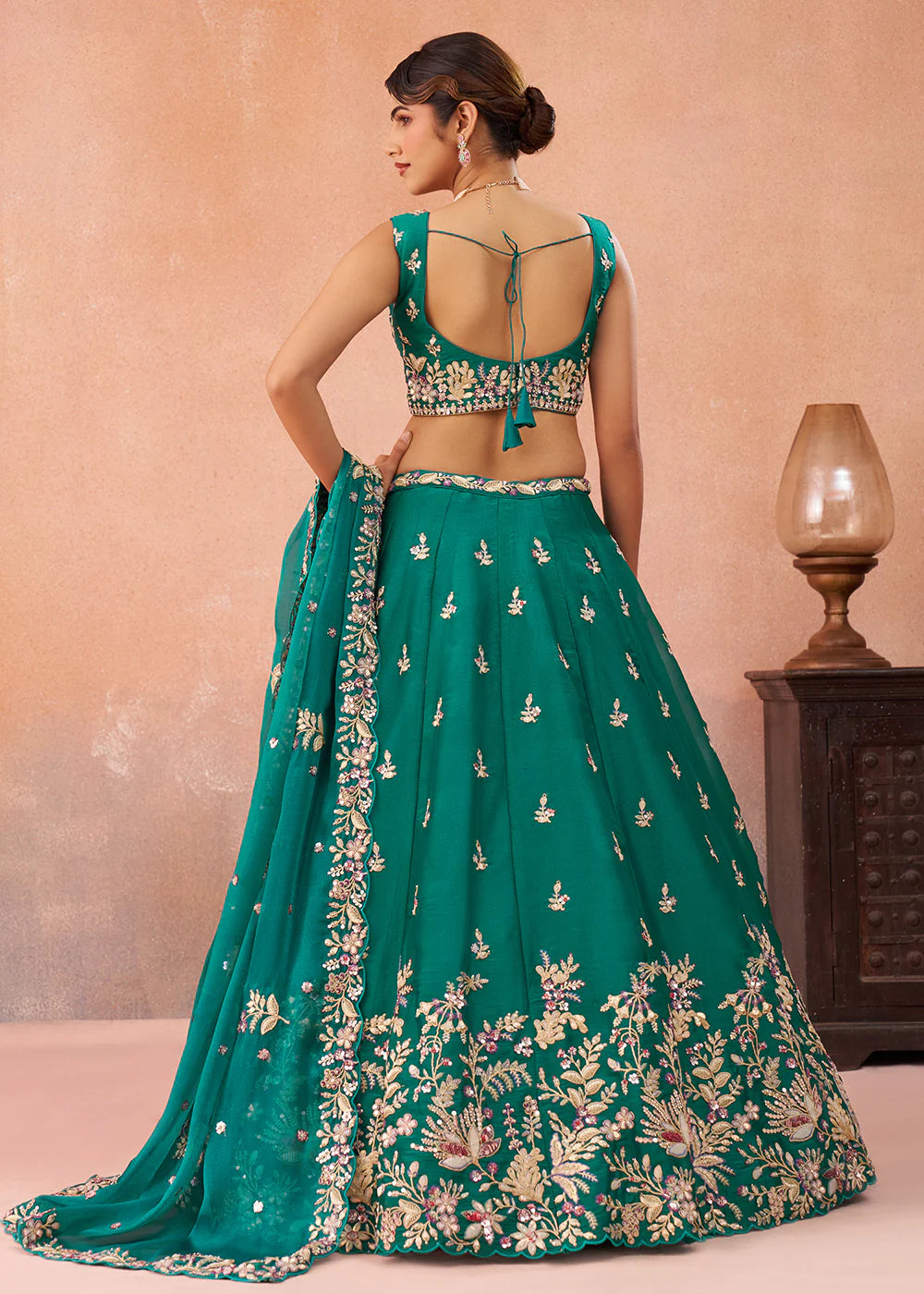 green bridal party lehenga