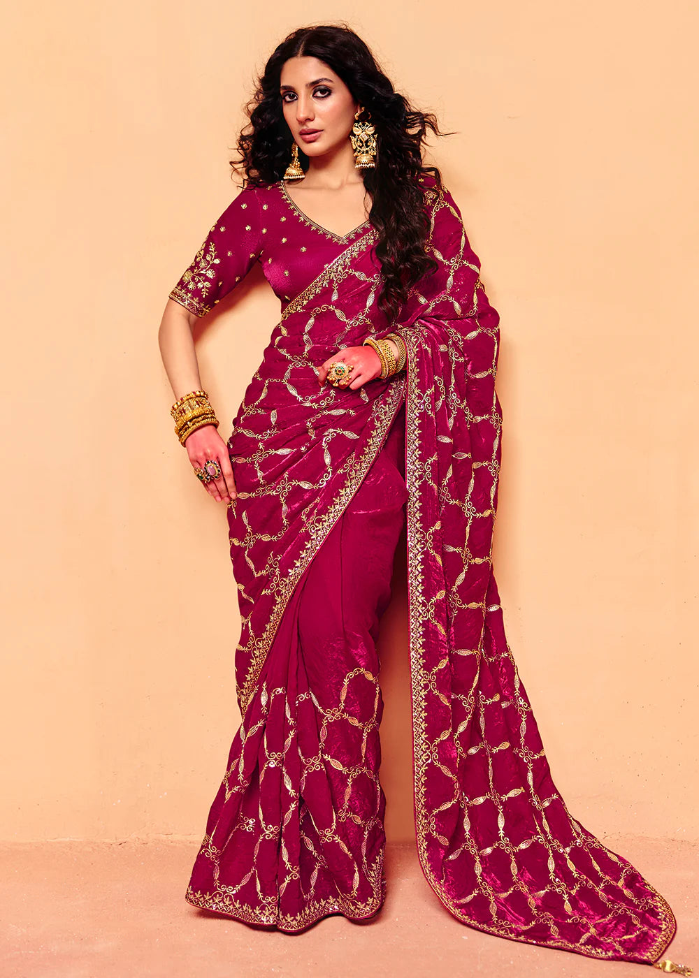 shop embroidered saree wedding uk