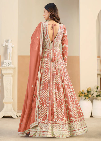 peach anarkali uk online