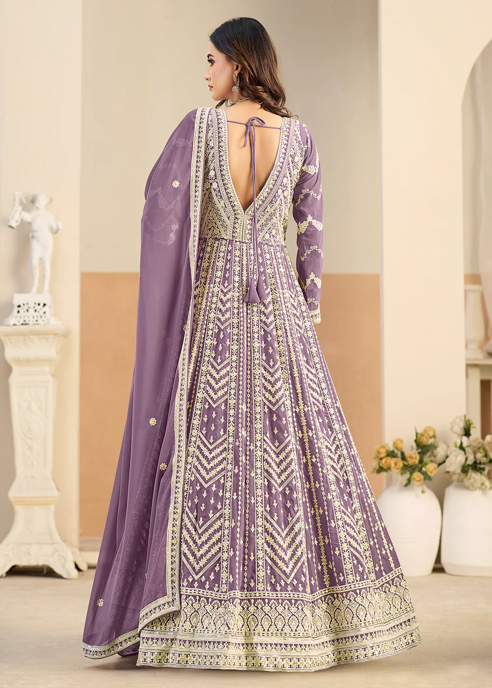 pastel purple anarkali uk online