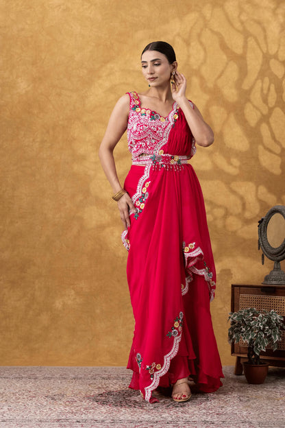 shop designer georgette saree online