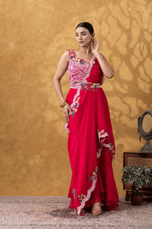 shop designer georgette saree online