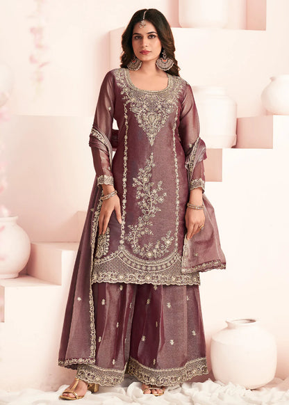 shop embroidered palazzo suit