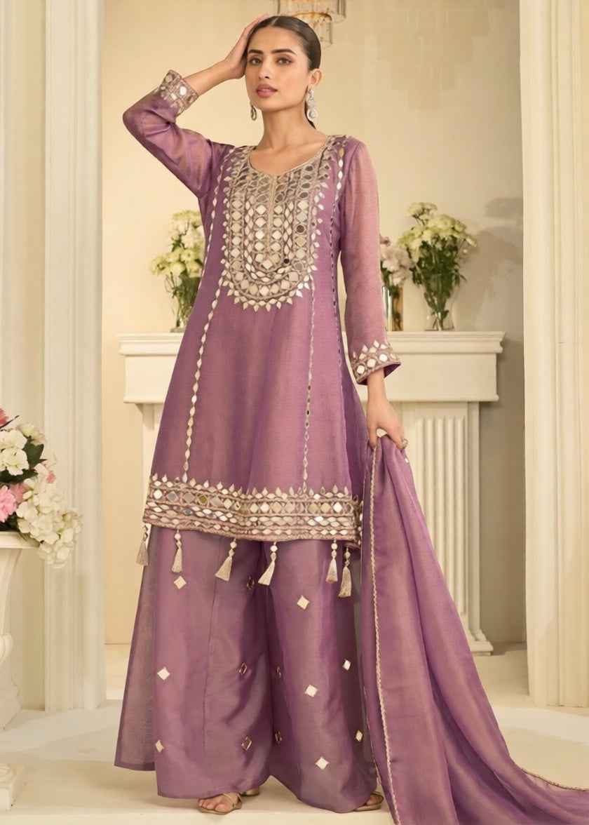 shop mauve purple party wear palazzo suit canada