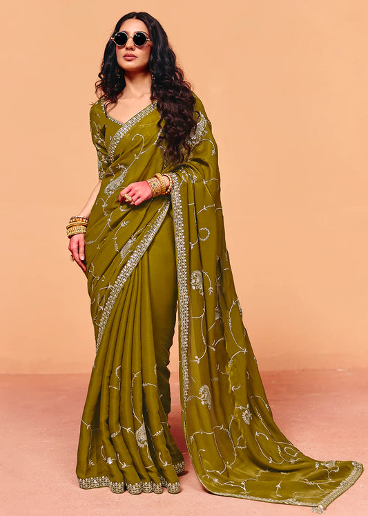 shop embroidered saree wedding uk