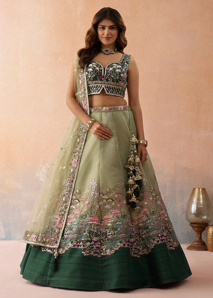 shop lime green lehenga choli