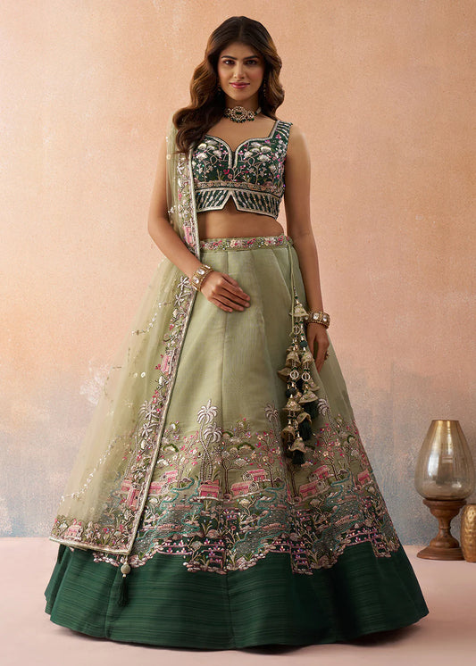 shop lime green lehenga choli