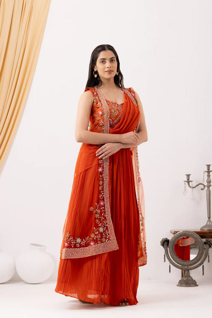 shop georgette saree set uk indian wedding wear women