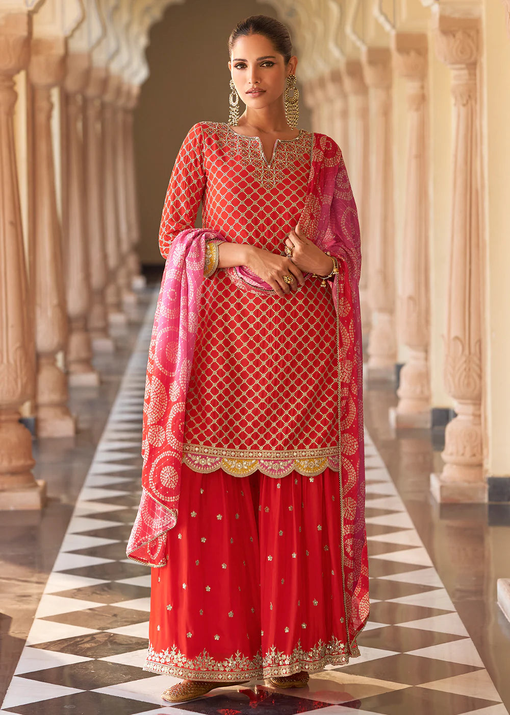shop orange gharara outfit