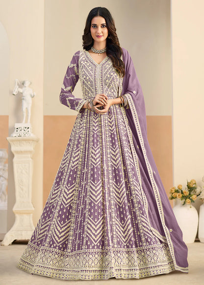 shop pastel purple anarkali dress