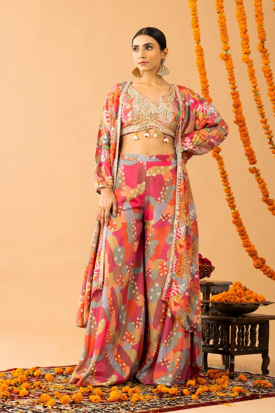 shop printed sharara haldi outfit uk