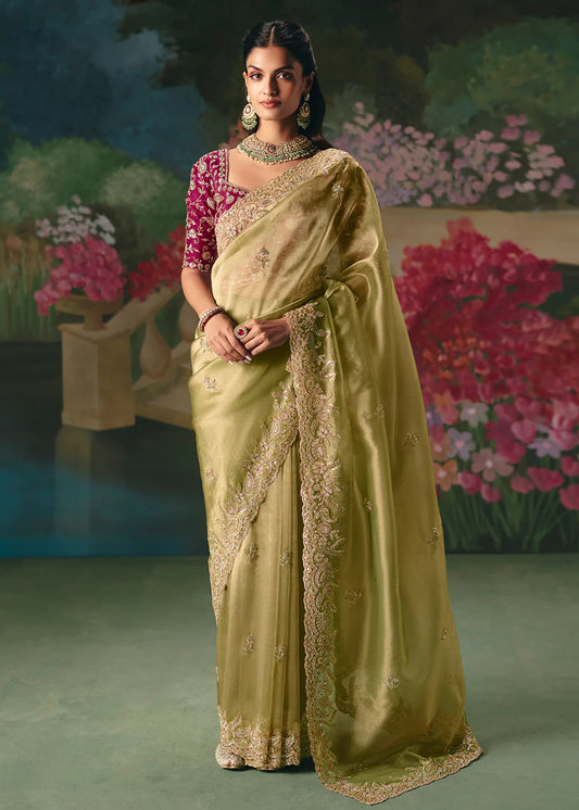 shop pista green saree indian wedding outfit