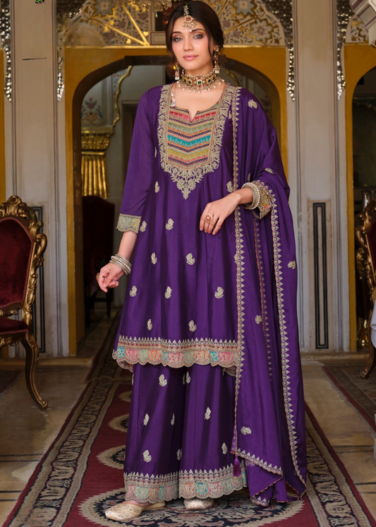 shop purple sharara suit