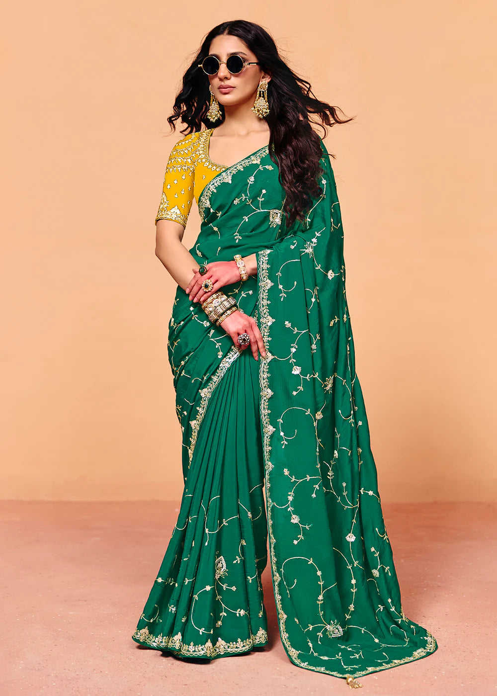 shop embroidered saree wedding uk