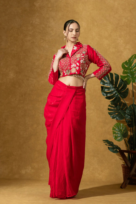designer indo western outfit red canada