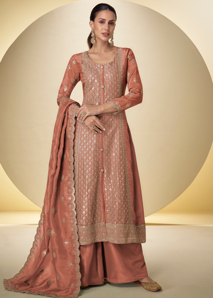 shop rust peach pakistani wedding outfit canada