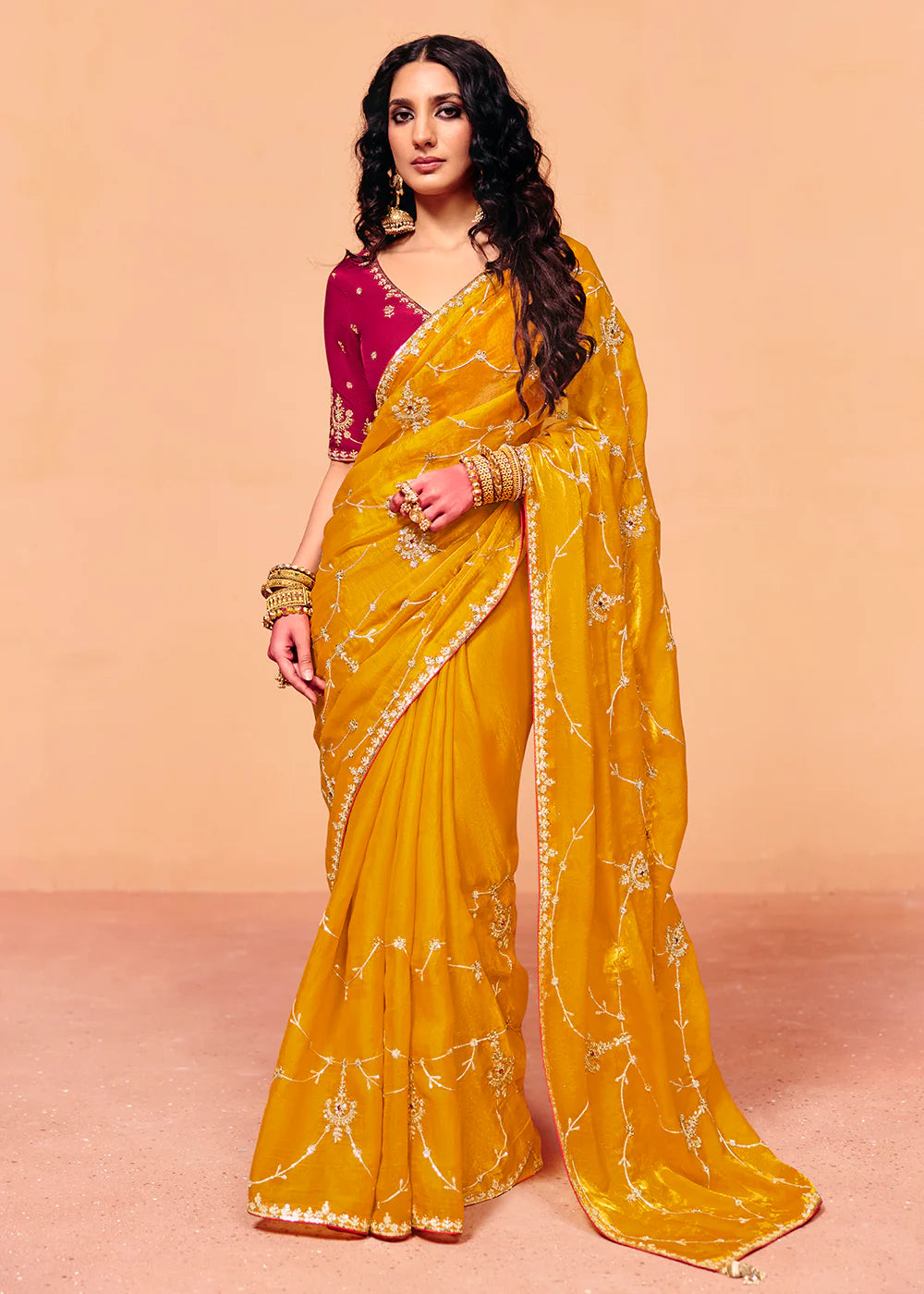 shop embroidered saree wedding uk