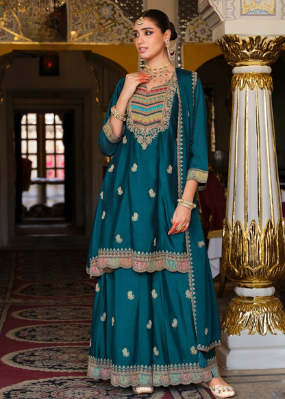 shop turquoise sharara suit