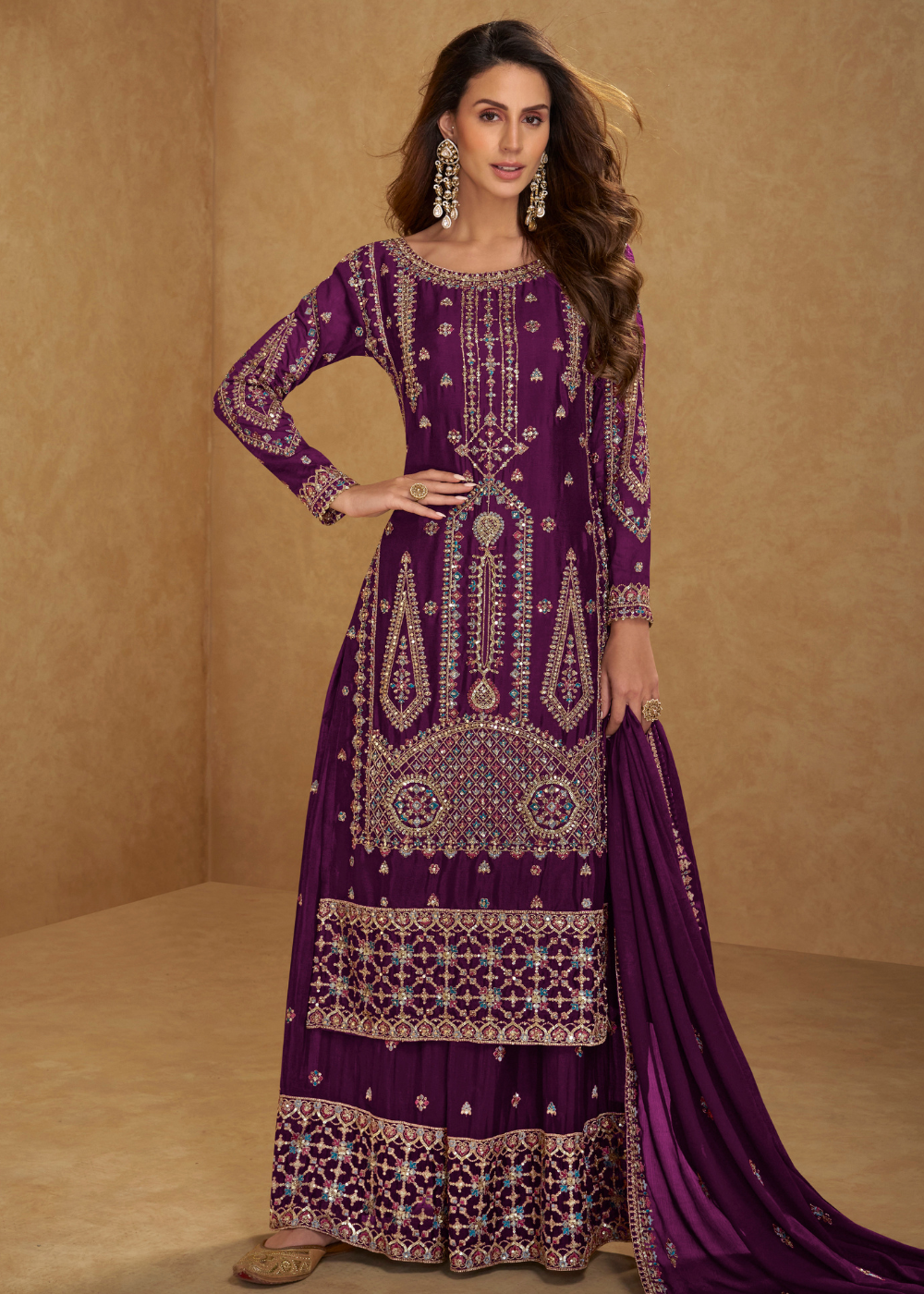 shop wine purple designer palazzo suit canada