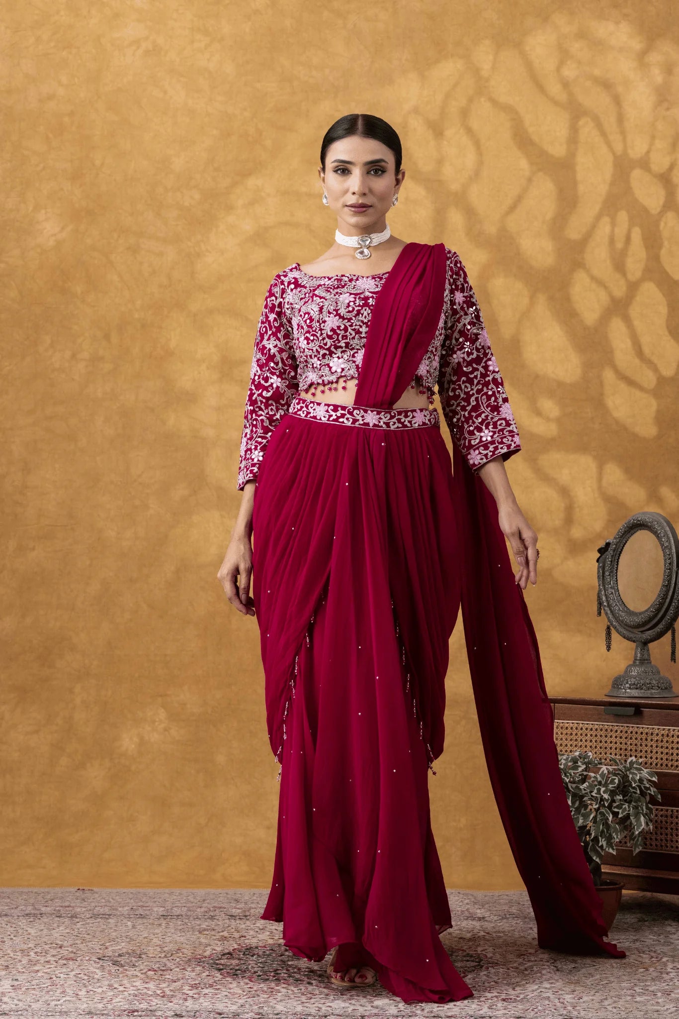 designer pre draped saree canada online