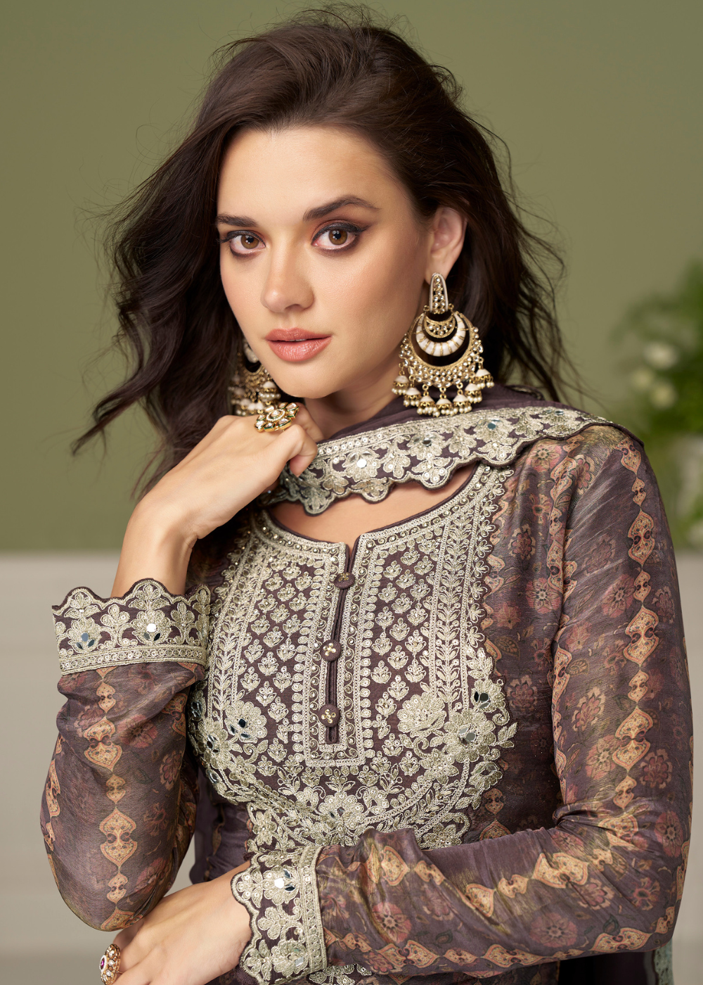 buy ready to wear indian dress coffee brown usa