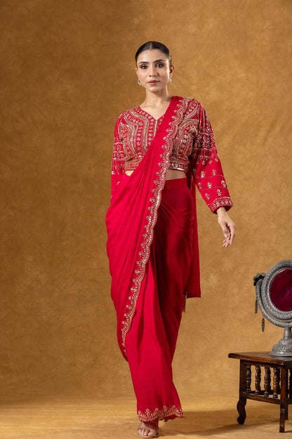 buy georgette saree online crimson